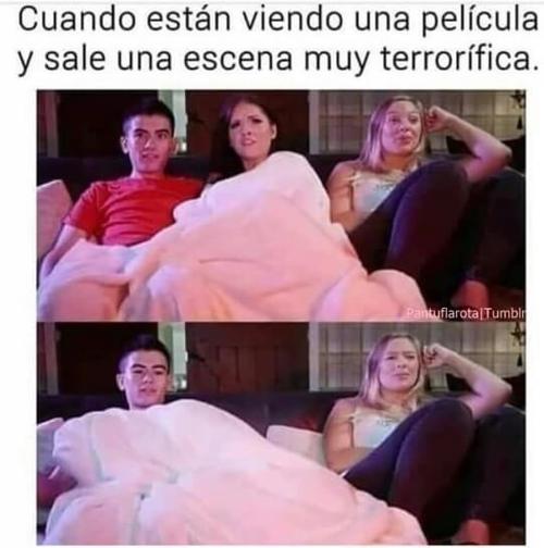 Cuando estas viendo una película de terror