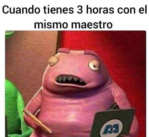 Tenes 3 horas con el mismo maestro