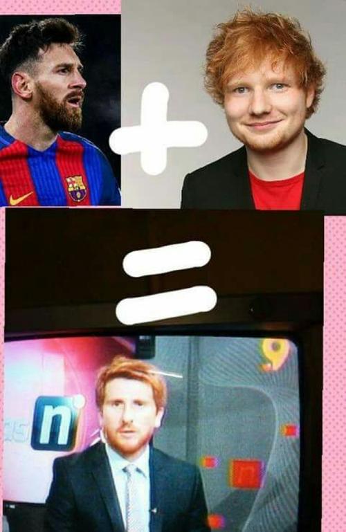 Lionel messi fusionado con ed sheeran existe