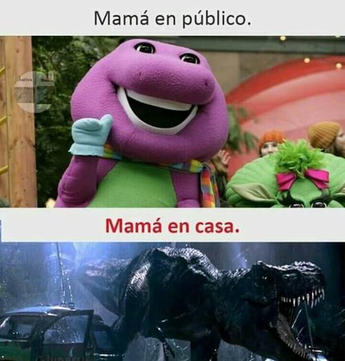 Madre en público