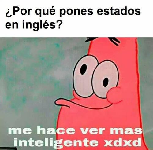 Pones estados en inglés por algo